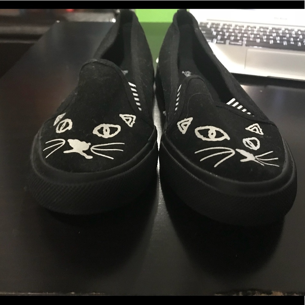 Black Cat Slip-ONS